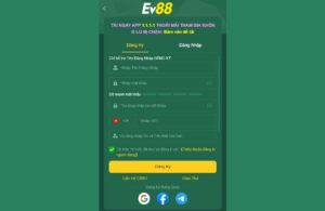 Form điền thông tin đăng ký EV88