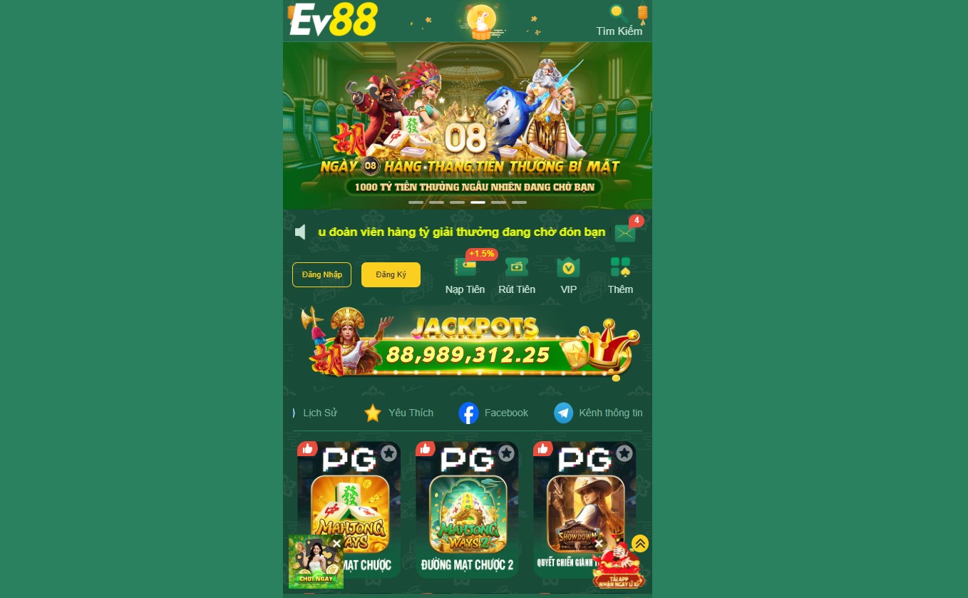 EV88 9 Giao diện trang chủ chính thức của nhà cái cá cược uy tín EV88