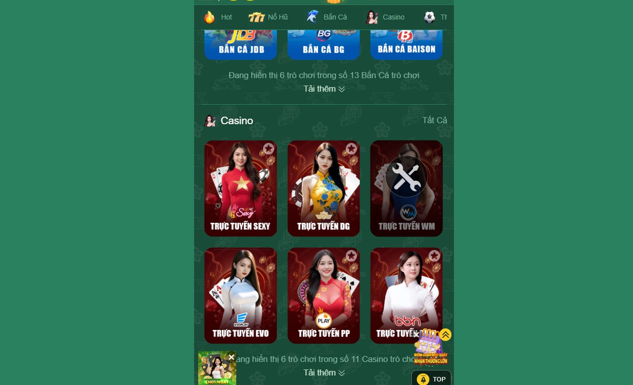 EV88 14 Các đối tác cung cấp bàn chơi live casino tại nhà cái EV88